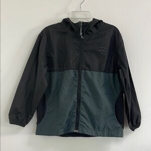 Billabong Black and Dark Green Windbreaker Hooded Jacket (Boys 3T)